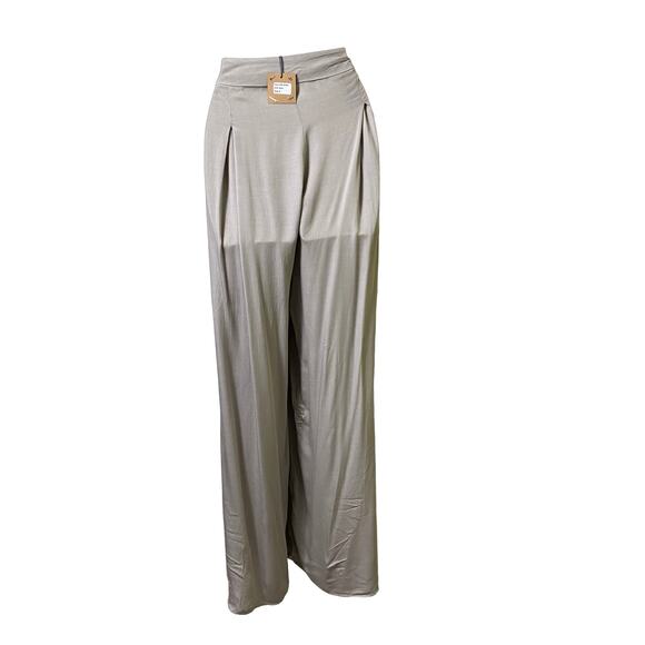 Hello Nite NWT Sz S High Rise Wide Leg Boho Lounge Pants Attached Sash‎ (2504) - Picture 4 of 7